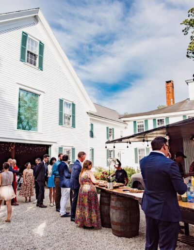 Wedding guest infront of tap truck