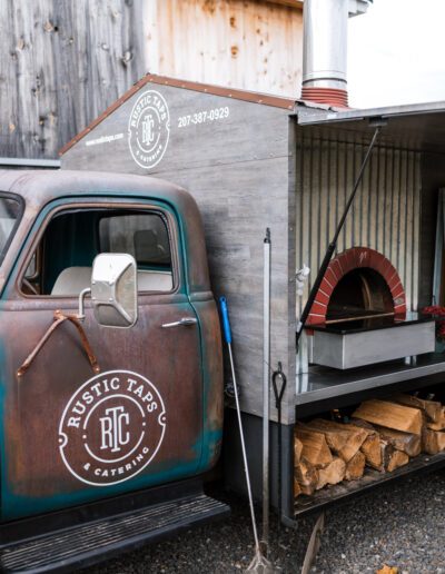 Rustic tap truck pizza oven